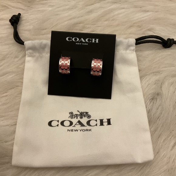 Coach Signature Huggie Earrings - Picture 2 of 5